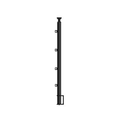 Hliníkový stĺpik BR 40 mm 90/4 bočné kotvenie Black
